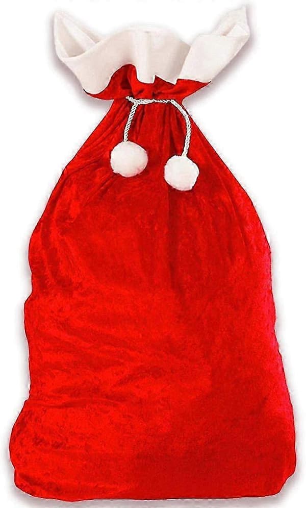 Julklappssäck, XXL Tomtesäck, Tomtesäck, Presentpåse, Tomtesäck för presenter, Röd och vit (70 x 110 cm) Säck Sack