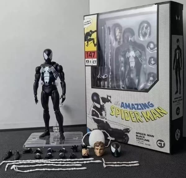 Spider-Man Marvel Ultimate Titan Hero Series Sort Kostume Figur E