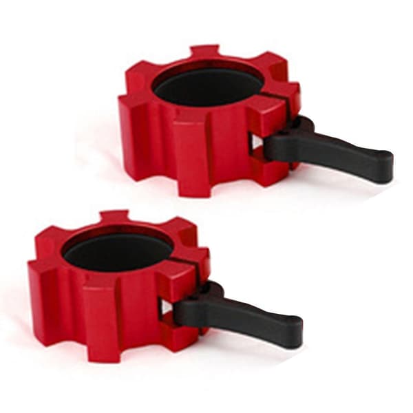 Quick Release Collars 50 mm – Set of 2 Dumbbell Fasteners Red