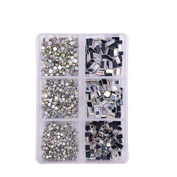 Tekokynnet strassit Crystal AB sekoitettu koko 900-1000 kpl monivärinen multifärg multicolor