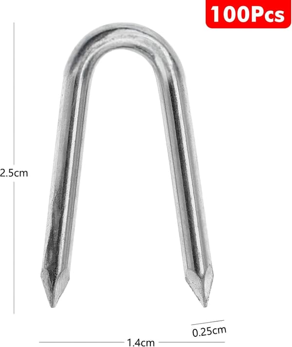 Trådnett U-spiker, 25mm Liten U-spiker, Galvanisert Stålspiker, Gjerde