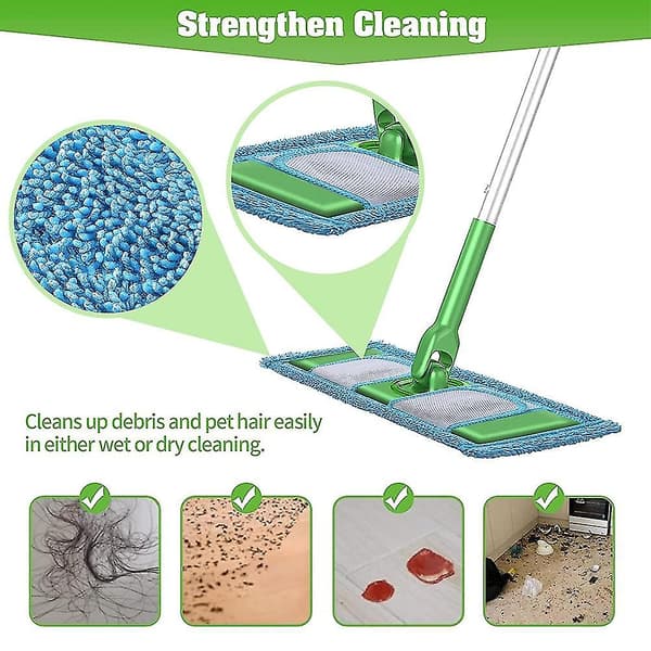 3 stk Gjenbrukbare Mikrofibermoppeputer Kompatible For Sweeper Mopper - Vaskbar Moppepute S, Våt A