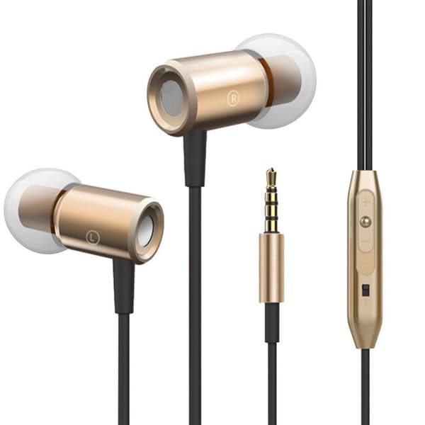 In-ear-hodetelefoner, støydempende hodetelefoner gull