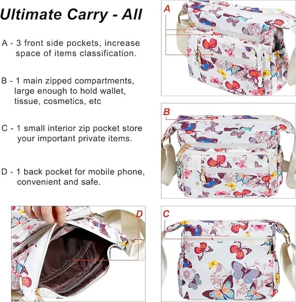 Multifick Uformell Crossbody-veske for Kvinner Vanntett Dameveske