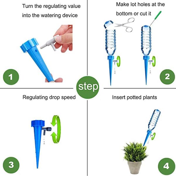 24-pack Automatic Plant Watering System, Self-Spiking System with S