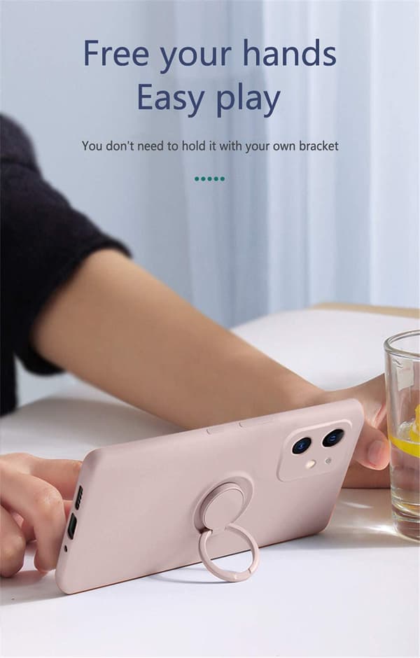 Compatible with iPhone 15 Case, Liquid Silicone, with Ring Holder, Detachable Wrist Strap, Magnetic Car Mount, Shockproof - Rose Pink iPhone 15 pink iPhone 15