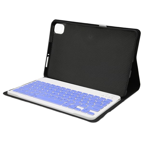 Mini Wireless Keyboard 11 inch Waterproof Ultra-Thin Silent Keyboard with Leather Case for Pad5 Pro5 Black