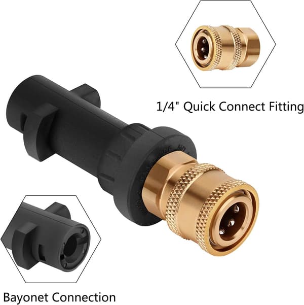Højtryksrenseradapter til Karcher K2 - K7, konverterer bajonetkobling