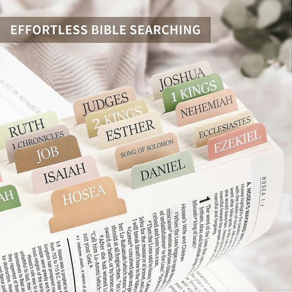 Bible Tabs, Laminated Bible Tabs for Study Bible, Large Print Neutral Bible Tabs for Easy Navigation, Boho Theme, Bible Index Tabs