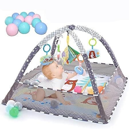 Babylekmatta, Babygym för 0-12 månader, Grå