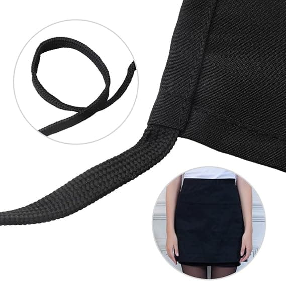 2-pack Black Waist Aprons with Pockets for Kitchen, Cooking, Baking, Compatible with Restaurant Work [YDE]