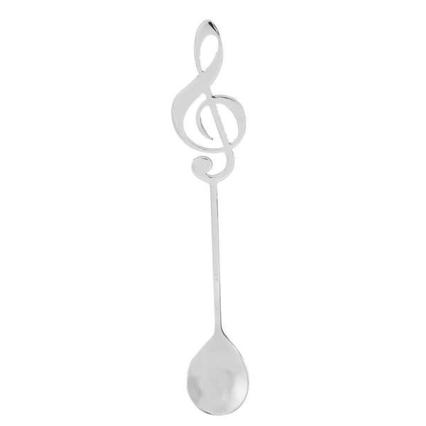 Stainless Steel Dessert Spoon, Music Note, Coffee Drinking KLB