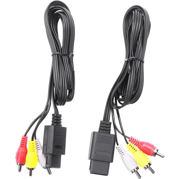 2X 1,8 m AV TV-videokabel til SNES N64-systemkonsol