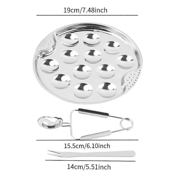 Escargot Plate Set Robust Seafood Footed Plate for Kitchen Restaurant Baking