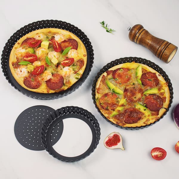 Round Perforated Pizza Pan Multipurpose Non-stick DIY Fruit Pie Plate Practical Kitchen Baking Tools 8 Inches 8 Inches