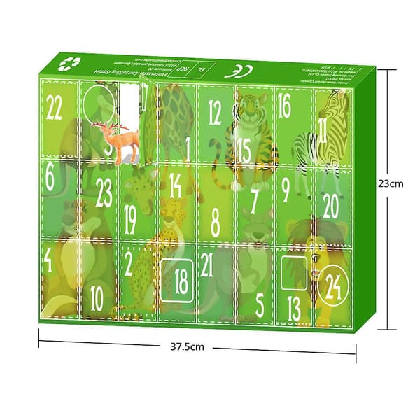 Adventskalender med 24 Dagar Djur Blind Box Julöverraskningsleksaker Presenter För Barn 2024