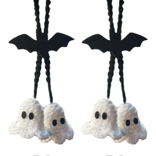 Handmade Crocheted Halloween Plush/Soft Bag or Car Pendant - Ghost 2pcs