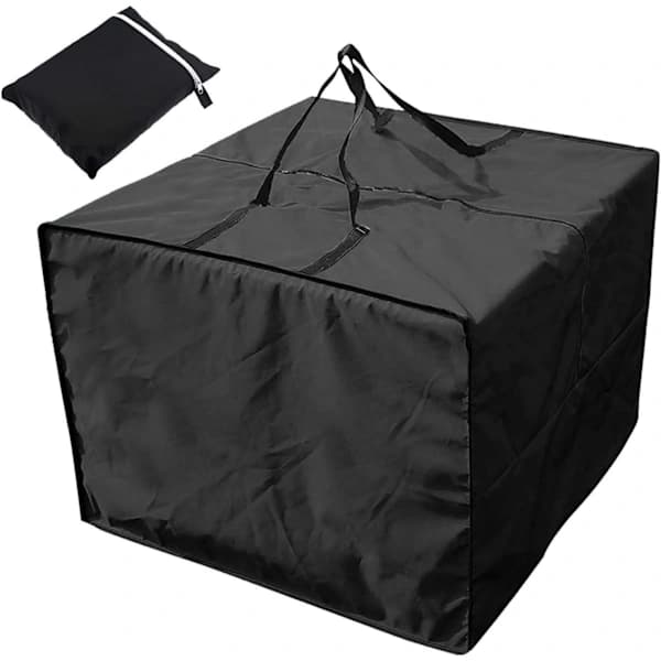 Vanntett 80x80x60cm Svart Oppbevaringstrekk for Hagemøbelputer