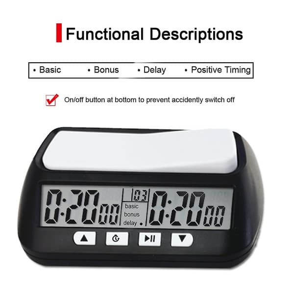 3-i-1 Multifunktionel Bærbar Professionel Skakur Digital Skak Timer Spil Timer