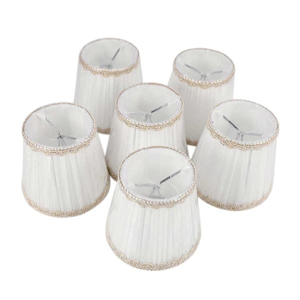 Crown Lampshades, ONLY for Candelabra-Type Light Sources, Set of 6, White