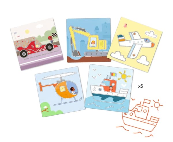 Sjablonger, Transport & Co - Djeco
