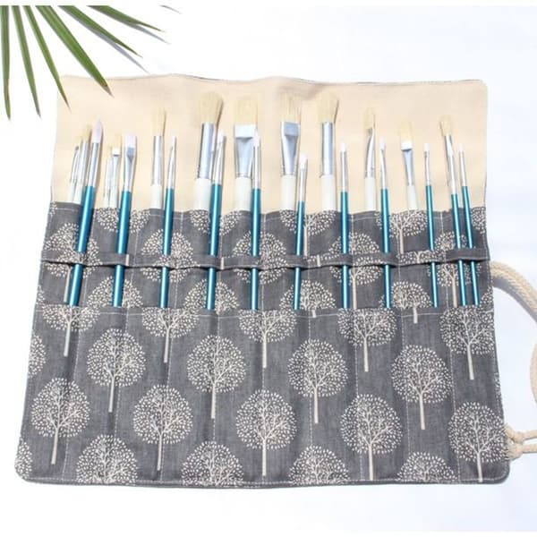 Canvas Artist Brush Bag Classic Style Protective Pouch KLB