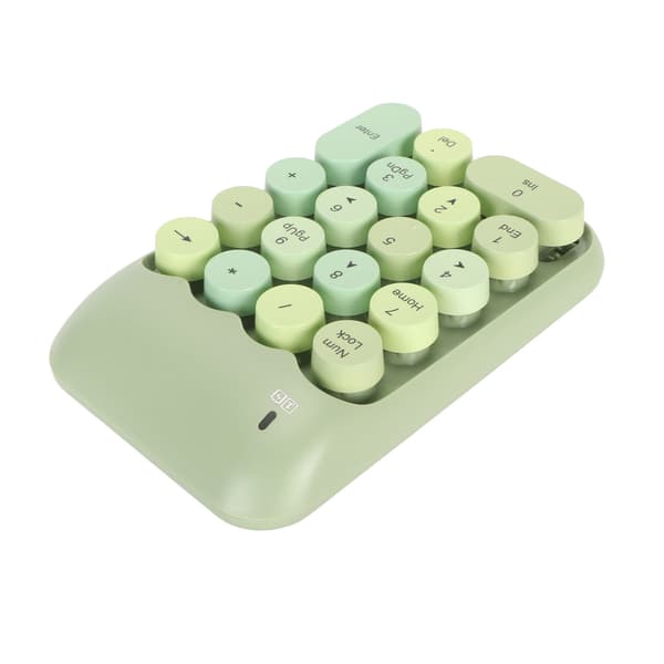 Trådløst numerisk tastatur 2.4G 18 taster Lav støj Retro farverige runde tastehætter Numpad til computer bærbar computer