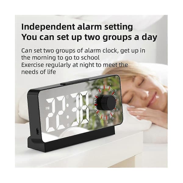 Countdown Alarm Clock Dual Display Visual Manager Alarm Clock Ambient Temperature Detection Dial Design Alarm Clocks A