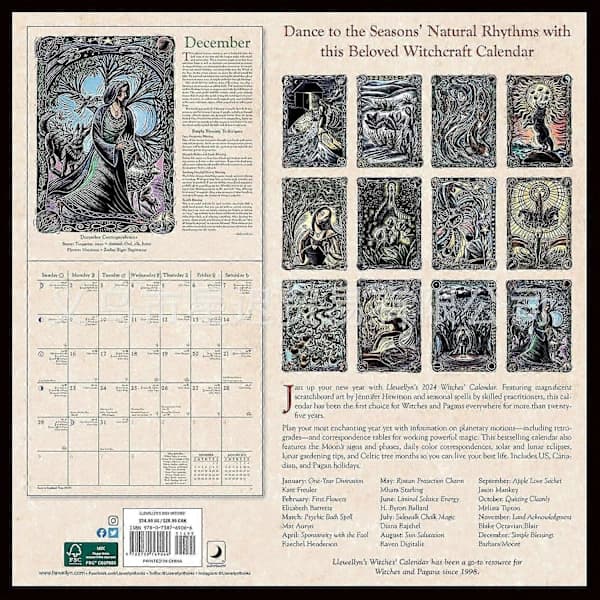 Witch Calendar 2024, Funny Wall Calendar 2024, Creative Witch Calendar 2024