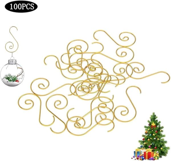 100 stykker julekugler Ornament Kroge Pynt Trækrog DXGHC