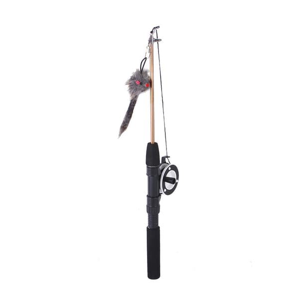 Two Retractable Fishing Rod Cat Wands Feather Replacement Head Approx