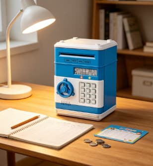 Elektronisk passord sparegris minibank safe boks med lys og lyd for barn