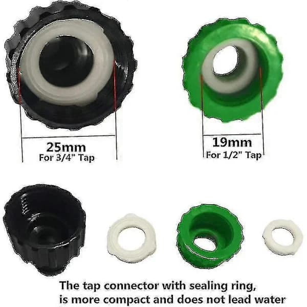 10-pack Garden Hose Quick Connect Set (6 pcs 1/2\" Hose Quick Connector, 2 pcs Double Connector, 2 pcs Tap Nozzle Connector)