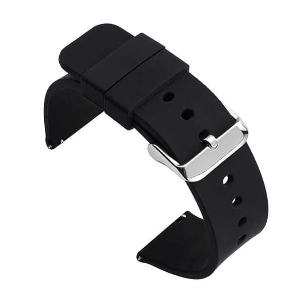Yleiskäyttöinen silikoninen kellonranneke musta 24 mm