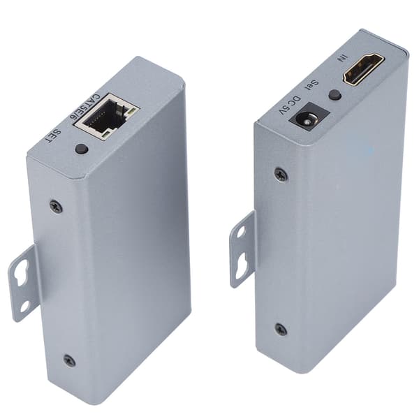 High-Definition Multimedia Interface Extender Kompatibel Sender/Mottaker med Adapter for Signaforlengelse 110-240V UK-plugg