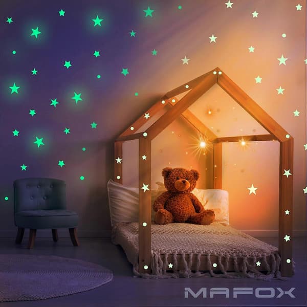 Glow-in-the-dark wall decals for galaxy-themed decoration rooms