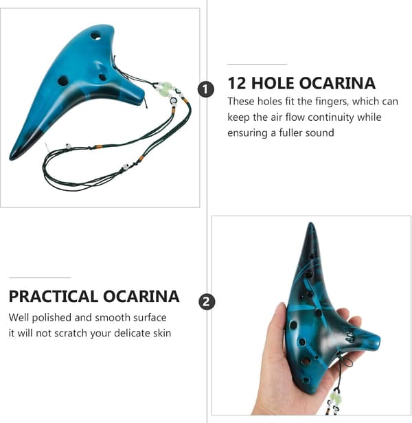 12-hullers Ocarina Alt Ocarina Blå Dolomitler Musiktilbehør