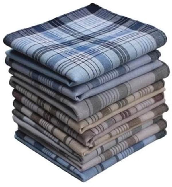 Lommetørklæder - 100% bomuld - 10-pak - Bløde - Åndbare - Herrelommetørklæder - 38 cm x 38 cm