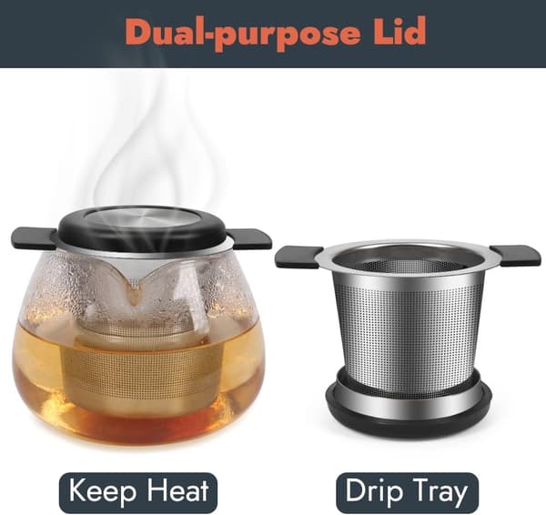 2-pack Tea Infuser for Loose Leaf Tea, Stainless Steel Tea Strainer with Heat-Resistant Handle, Extra Fine Mesh Tea Strainer, Gift for Tea Lovers