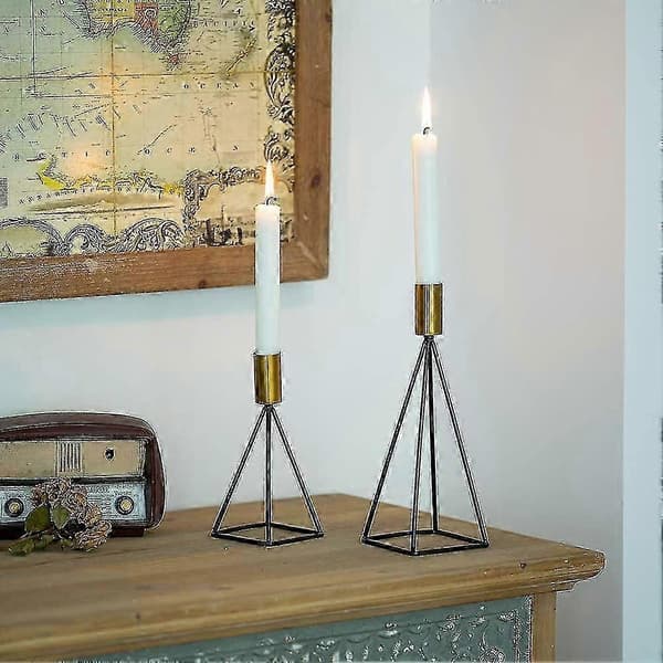 Lysestake Lysestake Lysestake Sett Med 2, Dekorative Lysestaker I Metall