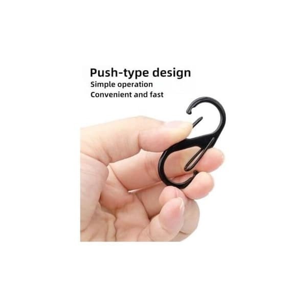 (31.5×14.5×1.9mm) 10-pack S-formade karbinhakar, dubbelöppnande metallkarbinhake