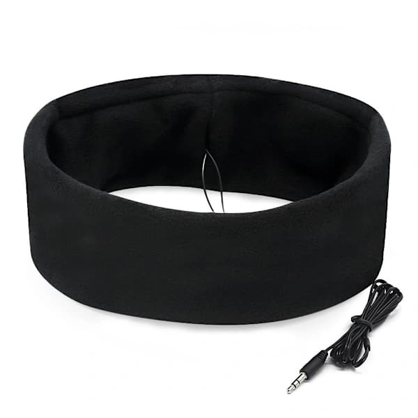 Beanie with built-in headphones - Cotton Fleece - Black [JUN]