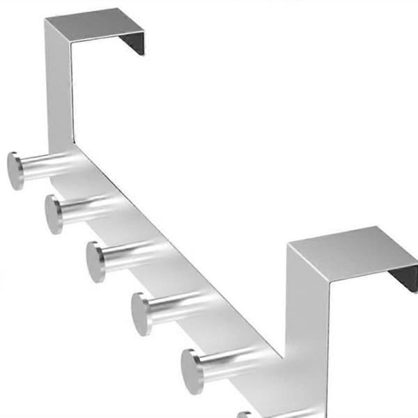 Dørkroge i rustfrit stål Opbevaringsholder Bøjle Organizer til Håndklæde / Frakke / Hatteholder