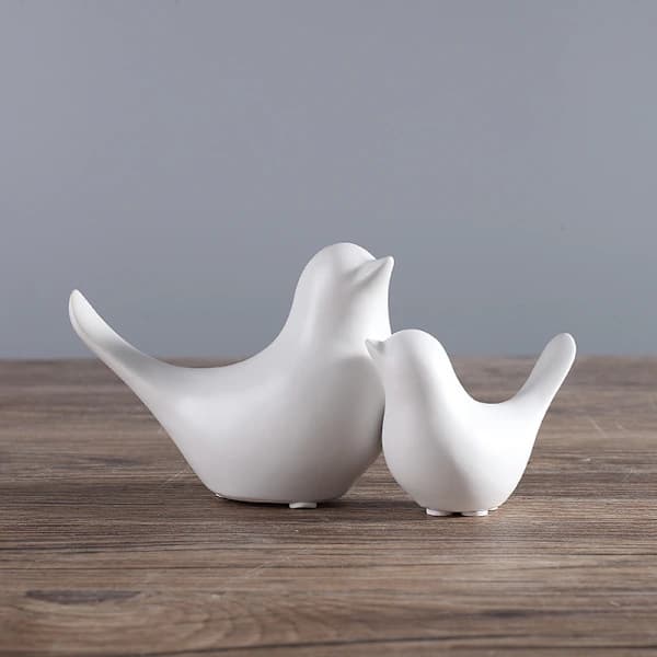 Small White Animal Statues Home Decor Modern Style Black Decoration