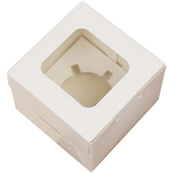 Muffin Boxes, 20-pack Bakery Muffin Containers, Muffin Cookie Containers, with Observation Window and Removable Inner Support, (1 Hole)