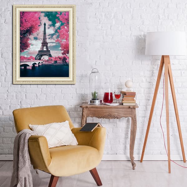 5D Diamantmaling, Eksklusiv ramme (Eiffeltårnet) 40cm*30cm 5D Diam