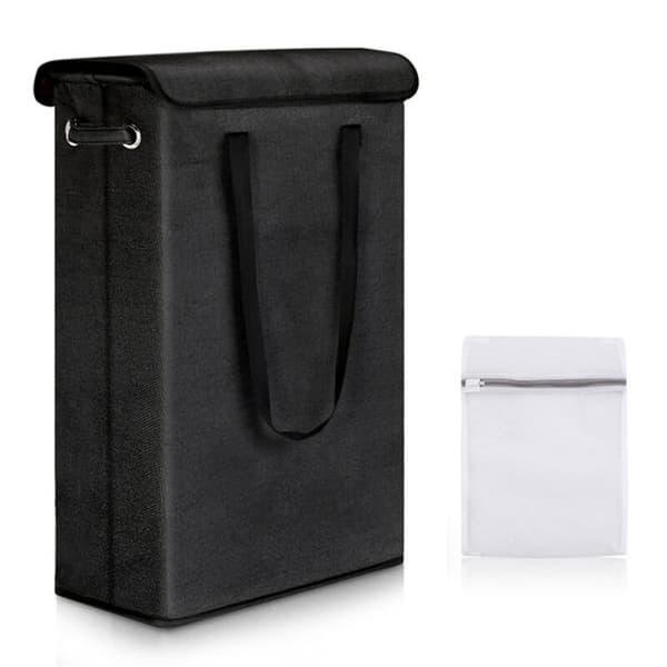 Foldable Laundry Basket Collapsible Hamper Bin with Lid Laundry Storage Baskets Laundry Hamper Black