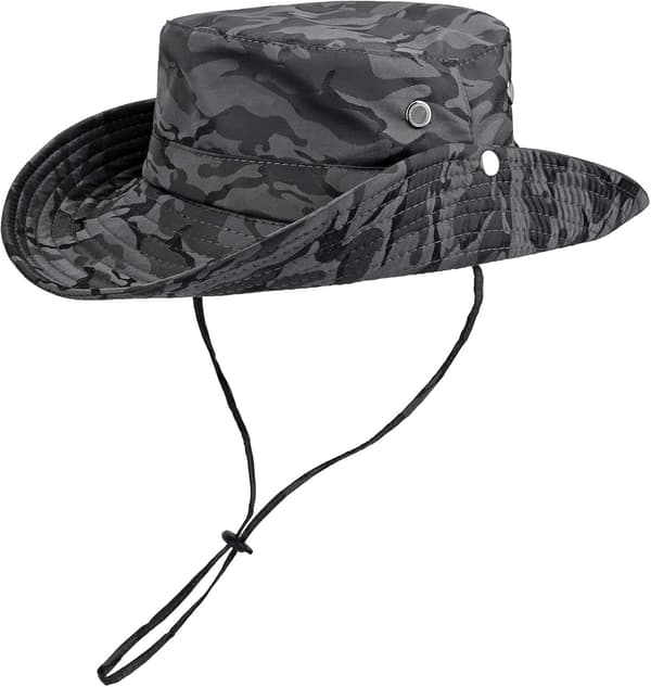 Fiskehatt Andningsbar Solskydd Boonie Hatt Bred Kant Safari Solhatt