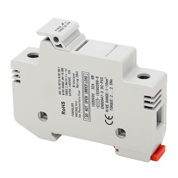 Switch 32A 1000V DC with 10x38mm 15A PV Fuse - 1-pole