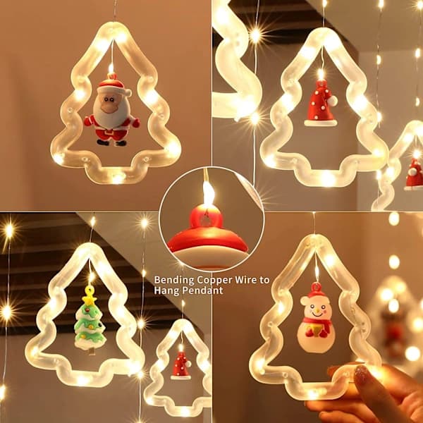 Christmas Lighting, 10 Tree String Lights 120 LED Christmas Decorations Indoor, Battery Operated Christmas Window Lights 3m Waterproof String Lights for[co]
